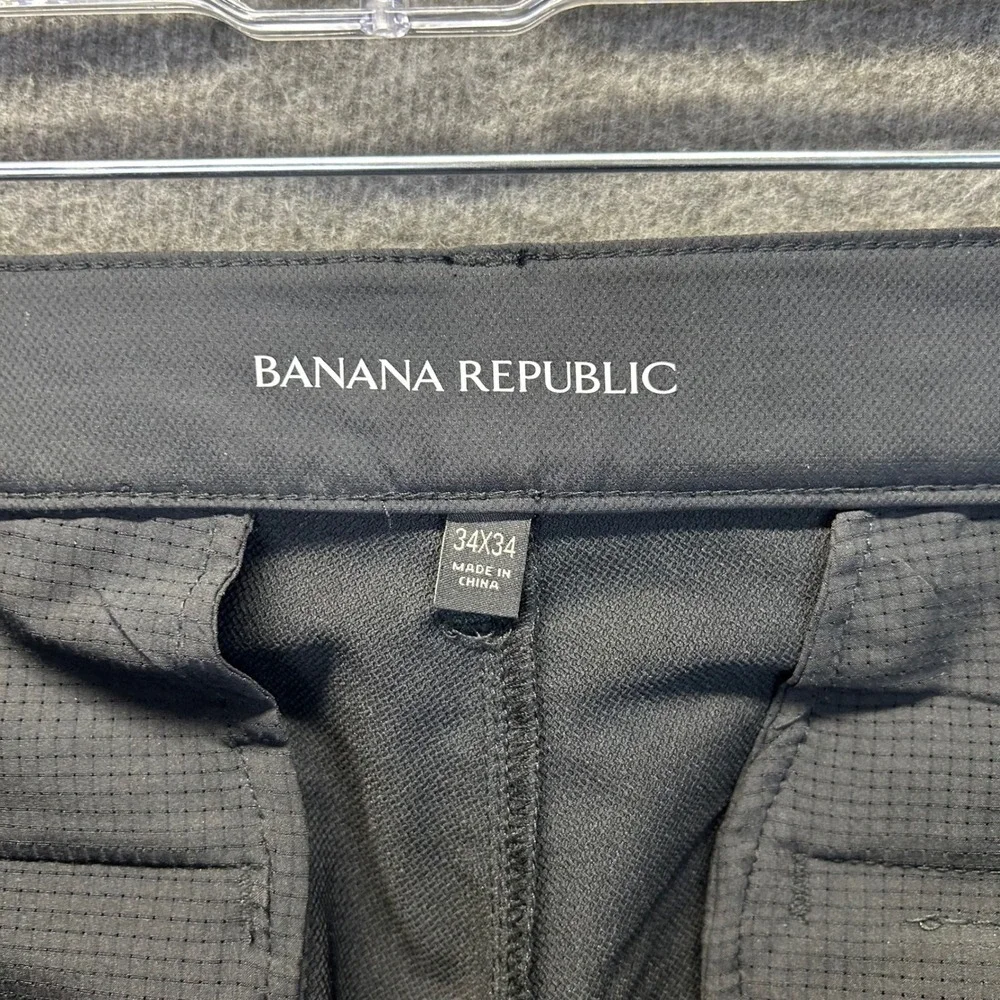 Banana Republic Mens Core Temp Black Performance Straight Leg Pants 34x34